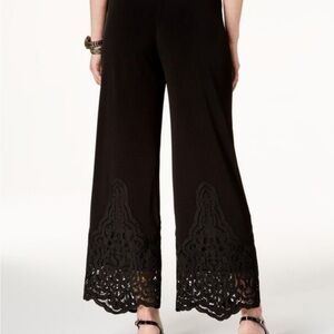 Alfani Lace detailed Plus Size pants Black Stretchy Elastic waist